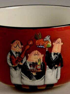 Set Three Waiters Cereal Bowl Set of 2 Certified International Tracy Flickinger